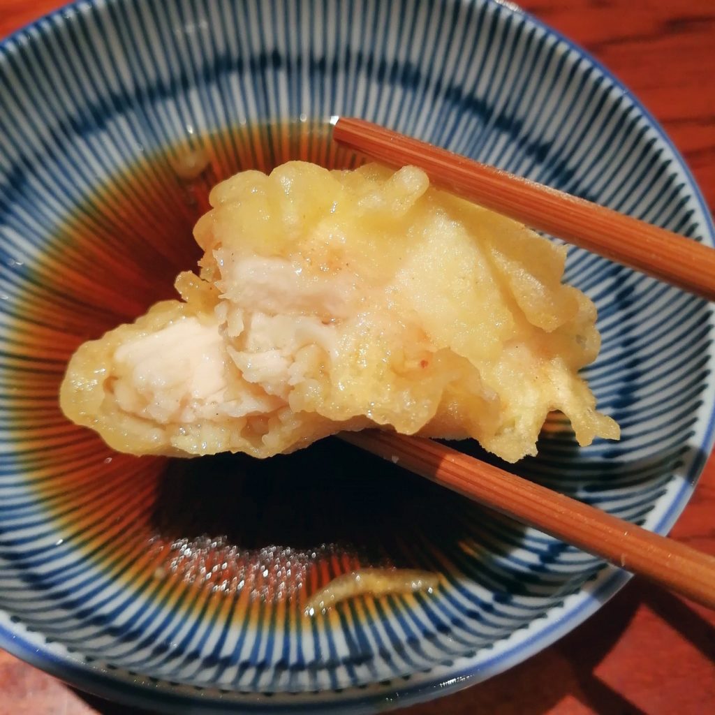 高円寺「天ぷら酒場KITSUNE」とり天定食のミニそばセット・鶏天